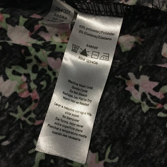 Black Boho Floral Cluster High Waist Tank Top - Picture 9 of 14